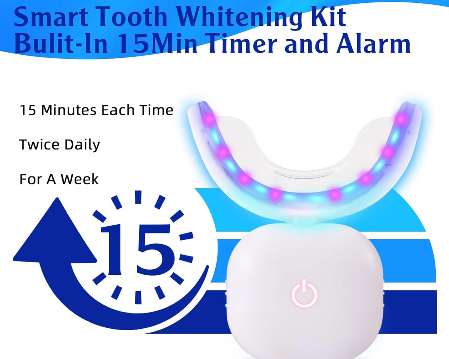 Wireless LED Teeth Whitening Light Dental Care Device for Adults