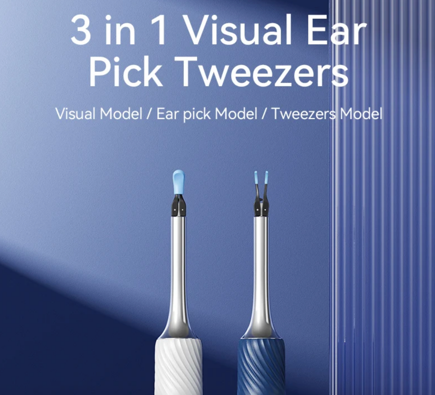 Visual Ear Cleaning Camera 12MP with EarCare Picks Tweezers & 6 Silicone Spoons
