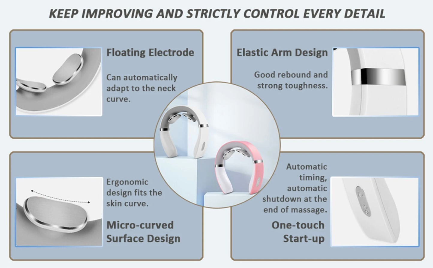 Portable Electric Neck Massager Cervical Relaxation Device for Home, Office & Travel