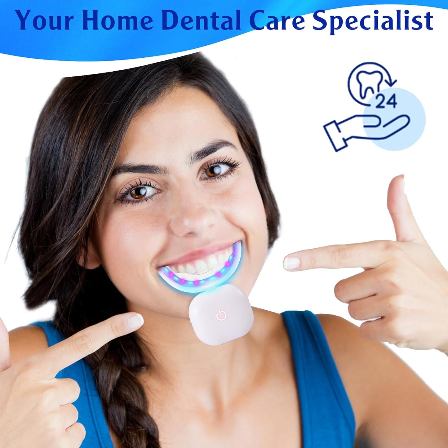 Wireless LED Teeth Whitening Light Dental Care Device for Adults