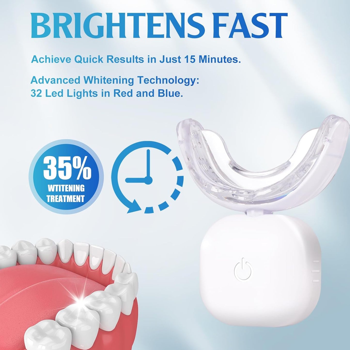 Wireless LED Teeth Whitening Light Dental Care Device for Adults