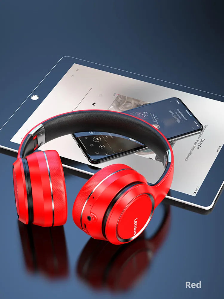 Lenovo HD200 Wireless Bluetooth Over-Ear Headphones with Noise Cancellation for Gaming & Music
