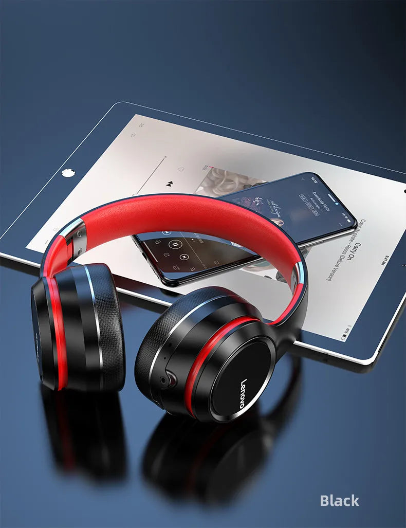 Lenovo HD200 Wireless Bluetooth Over-Ear Headphones with Noise Cancellation for Gaming & Music