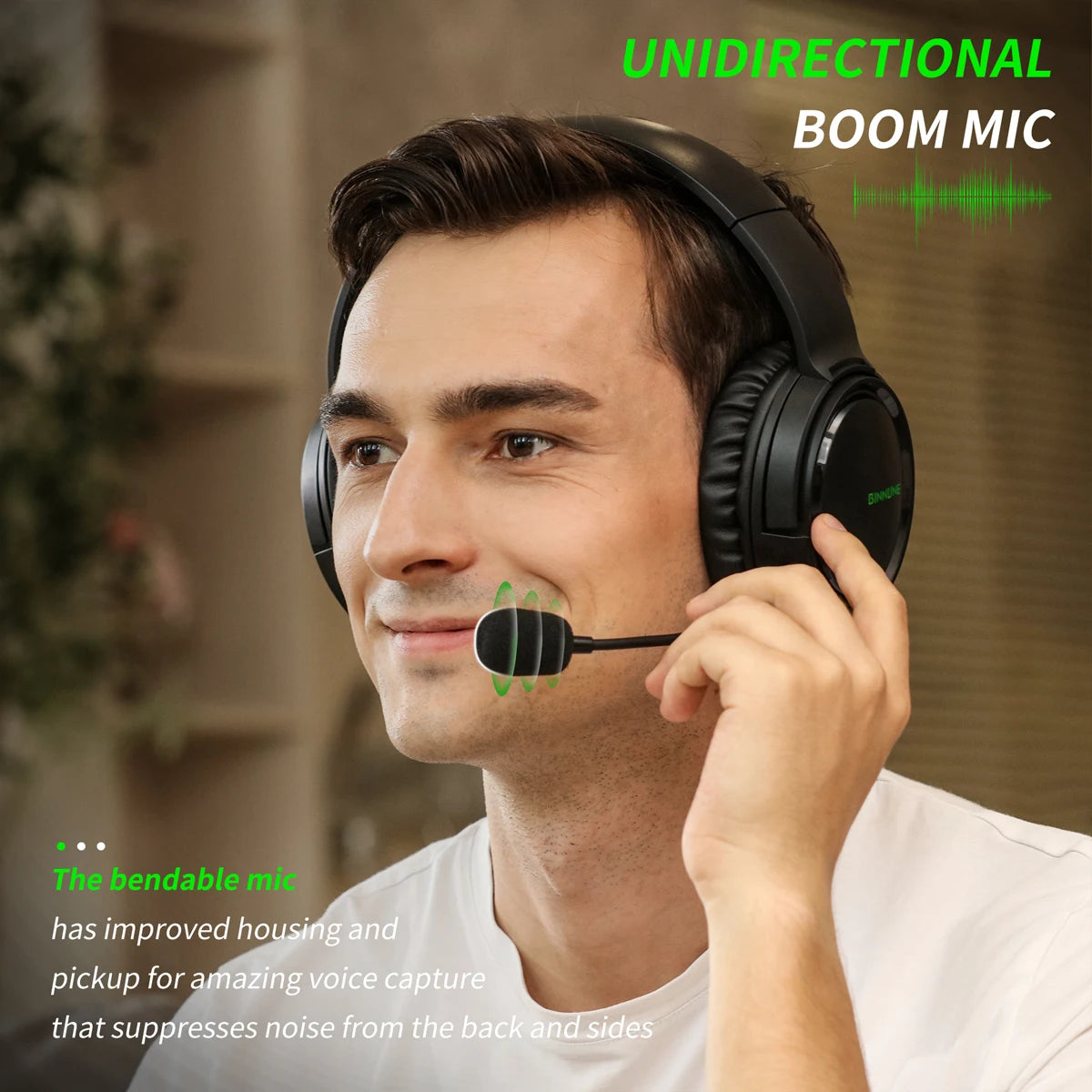 BINNUNE Wired Gaming Headphones 97dB with Microphone for PS4 PS5 Xbox Series Tablets & Laptops
