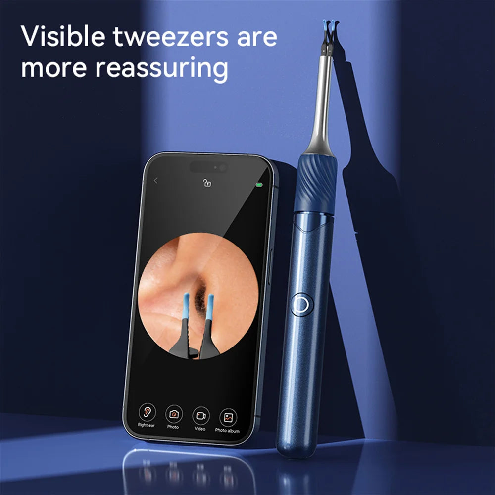 Visual Ear Cleaning Camera 12MP with EarCare Picks Tweezers & 6 Silicone Spoons