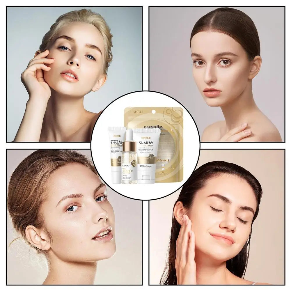 Hydrating Face & Eye Cream Skincare Kit with Anti-Aging Snail 24K Gold