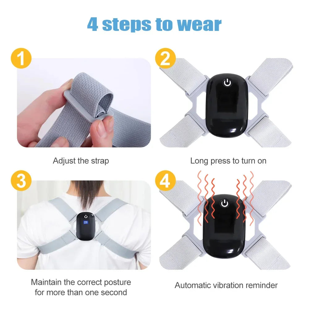 Smart Posture Corrector Belt Sensor for Kids & Adults – Improved Sitting Alignment with Invisible Reminder