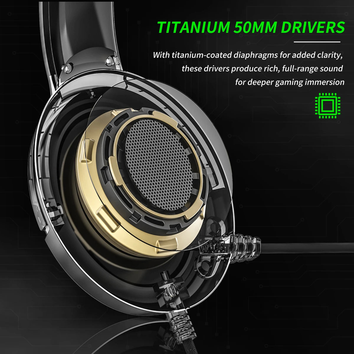 BINNUNE Wired Gaming Headphones 97dB with Microphone for PS4 PS5 Xbox Series Tablets & Laptops