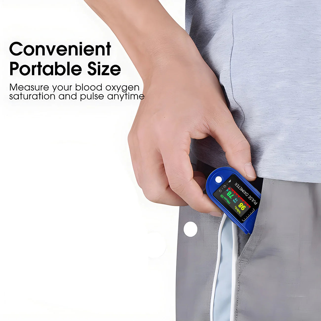 Visual Fingertip Pulse Oximeter Saturation SpO2 with Display – Blood Oxygen Saturation for Home Use