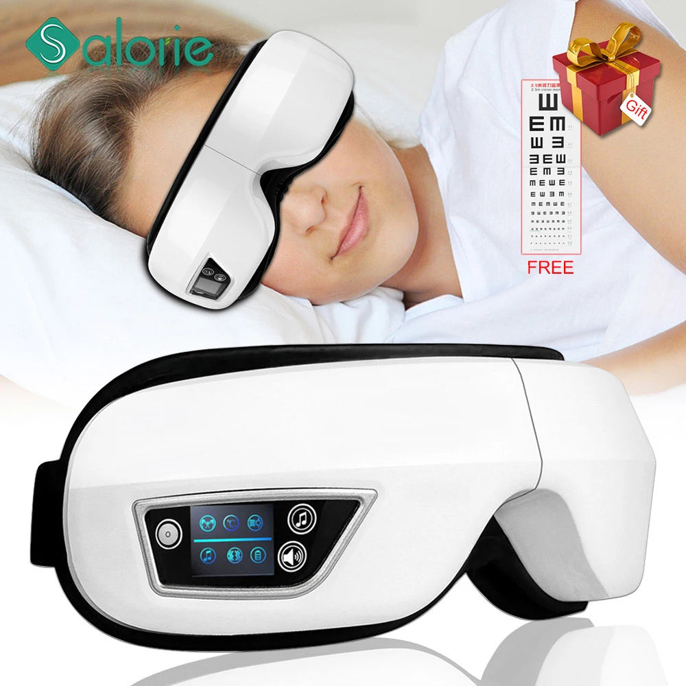 6D Smart Eye Massager with Heat Vibration Music – Eye Care Mask for Relaxation and Eye Strain Relief