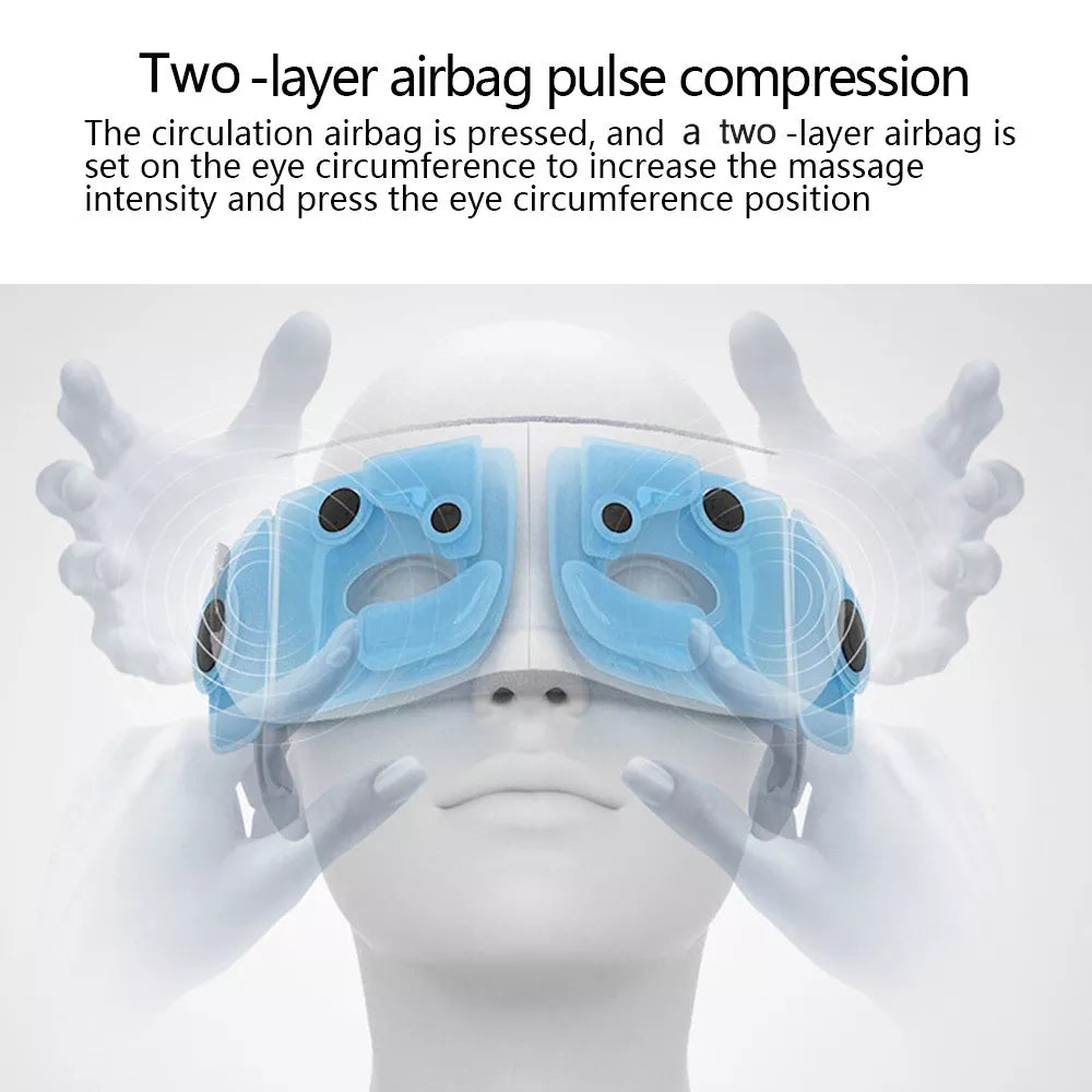 6D Smart Eye Massager with Heat Vibration Music – Eye Care Mask for Relaxation and Eye Strain Relief
