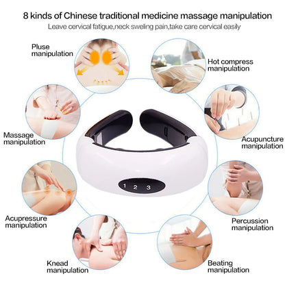 SALORIE Electric Neck Massager EMS Pulse Back 6 Modes Power Control