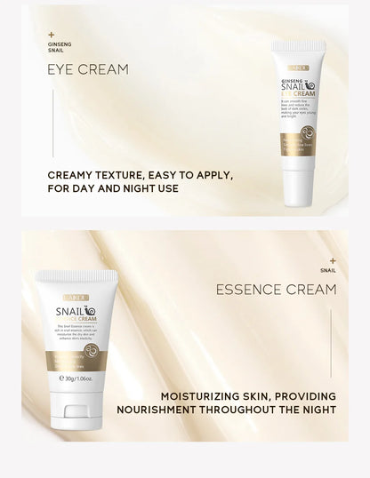 Hydrating Face & Eye Cream Skincare Kit with Anti-Aging Snail 24K Gold