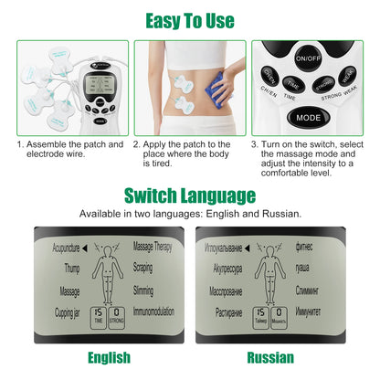 SALORIE 8 Mode EMS Electric Herald Tens Machine Acupuncture Body Massage