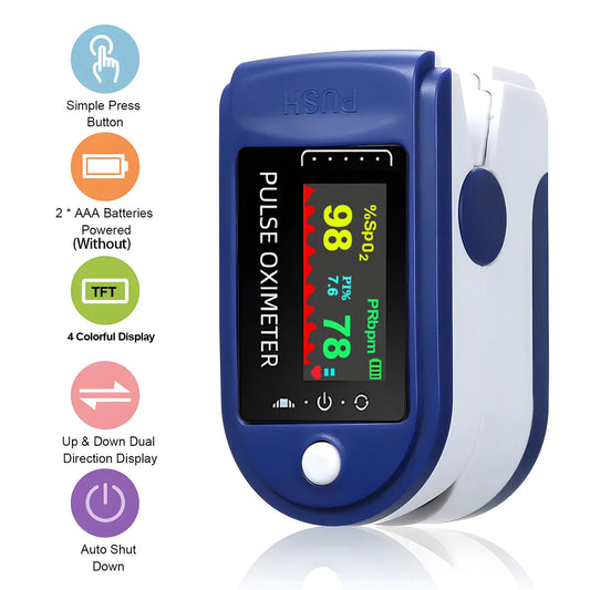 Visual Fingertip Pulse Oximeter Saturation SpO2 with Display – Blood Oxygen Saturation for Home Use