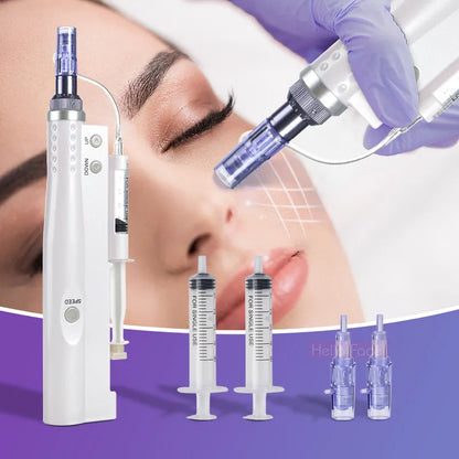 Hello Face 2 in 1 Portable Water Light Injection Aqua Derma Pen With 12 Pin Needle