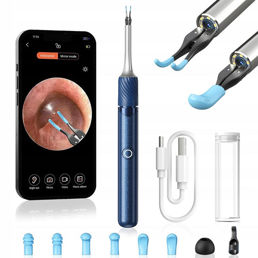 Visual Ear Cleaning Camera 12MP with EarCare Picks Tweezers & 6 Silicone Spoons