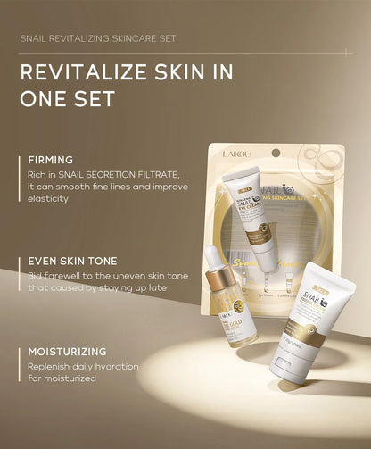 Hydrating Face & Eye Cream Skincare Kit with Anti-Aging Snail 24K Gold
